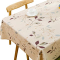 TruDelve Heavy Duty Vinyl Tablecloth Beige Plastic Table Cloth Waterproof by TruDelve