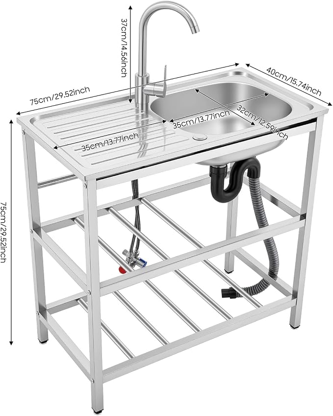 Outdoor Utility Sink, Freestanding Kitchen Sink - Image 2