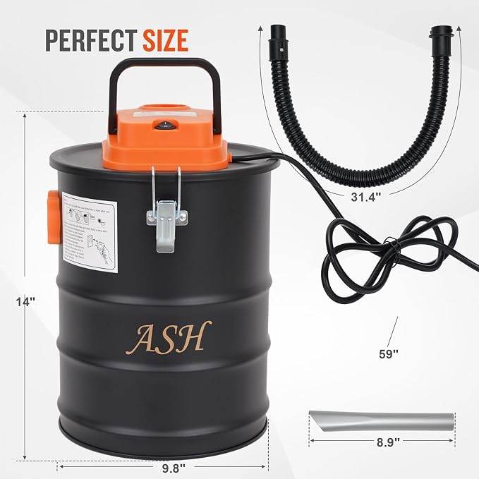 Ash Vacuum Cleaner -4 Gallon Fireplace Ash Vac - Image 7