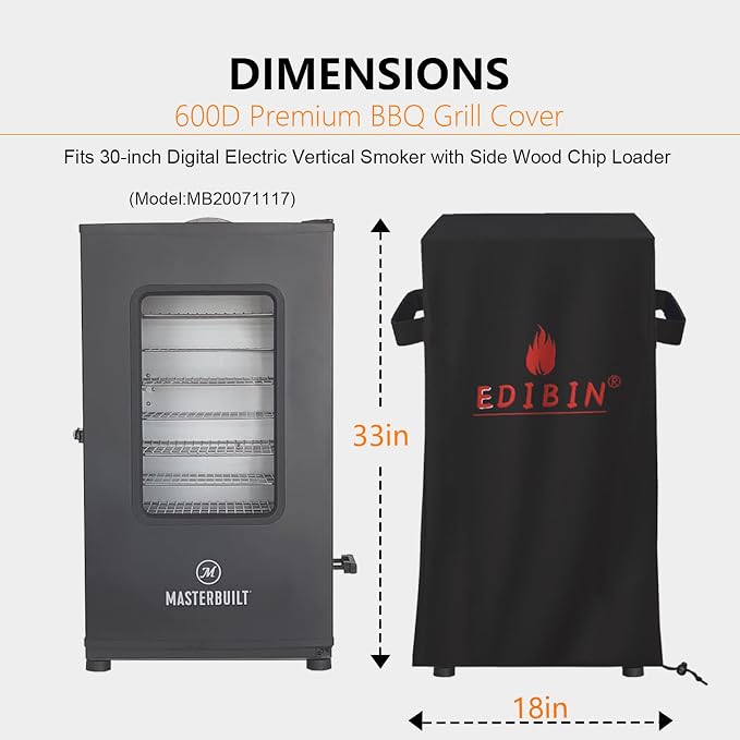 30 inch Grill Cover for Masterbuilt 30-inch Digital Electric Vertical BBQ Smoker - Image 2