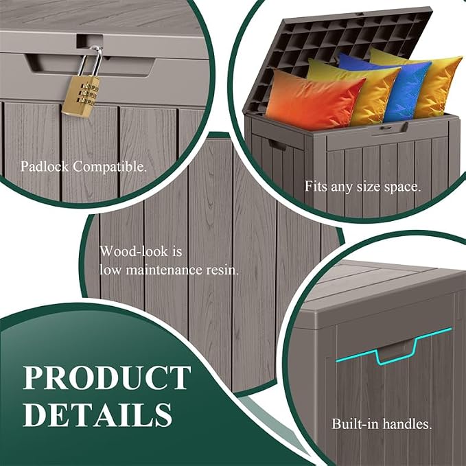 30 Gallon Outdoor Storage Box – Resin Deck Box - Image 5