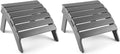 FUNBERRY Folding Adirondack Ottoman Set of 2, HDPE All Weather Outdoor Foot Rest by FUNBERRY