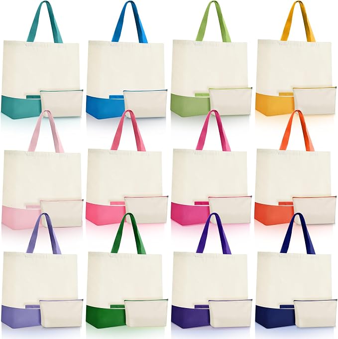 Sanwuta 24 Pcs Canvas Tote Bags Bulk by Sanwuta