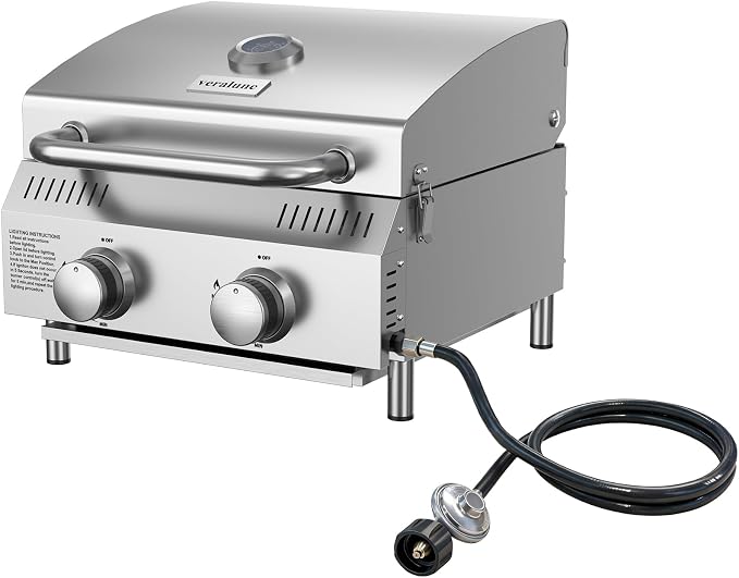 Veralune 2 Burner Tabletop Gas Grill, 000 BTUs Stainless Steel Portable Propane by Unknown