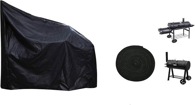Heavy Duty Grill Cover for Charcoal Offset Smoker Cover, Fade and UV Resistant - Image 2