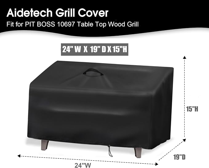 Grill Cover for Pit BOSS 10697 Table Top Wood Grill, Waterproof Gas BBQ Cover - Image 2
