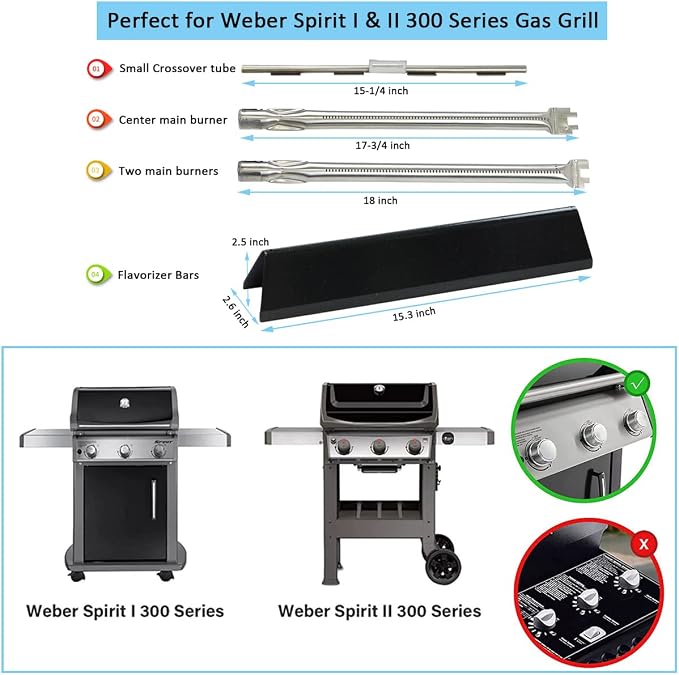 Spirit e310 7636 Flavorizer Bars & 69787 Grill Burner - Image 2