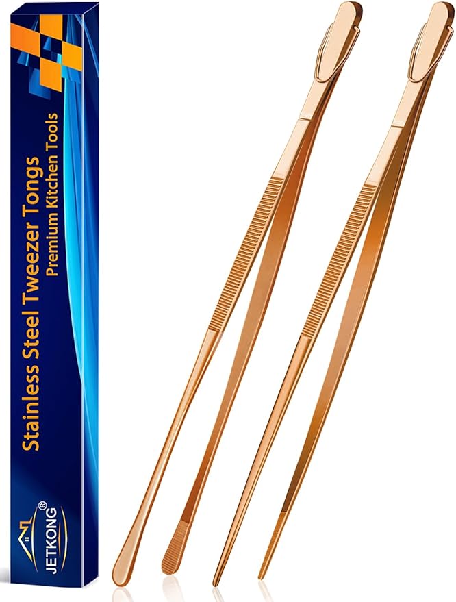 Tongs 14-Inch Stainless Steel Rose Gold 2-Pack