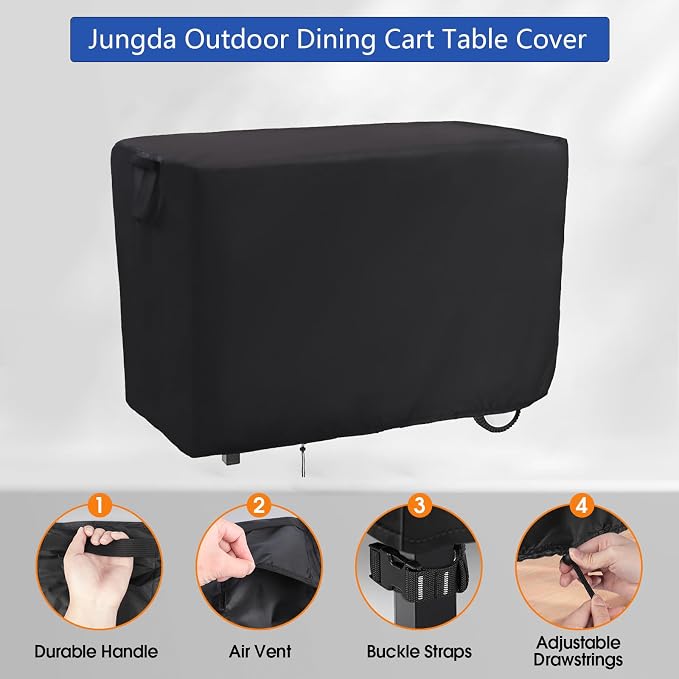 Outdoor Prep Table Cover for Royal Gourmet Double-Shelf Movable Dining Cart - Image 3