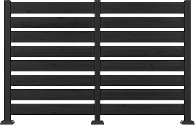 MUPATER 49'' H×78'' W Outdoor Fence Privacy Screen, No Dig Wood Privacy Screen by MUPATERHome