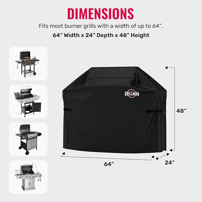 Grillman Grill Cover, BBQ Outdoor Grill Covers, Gas Grills, Waterproof - Image 3