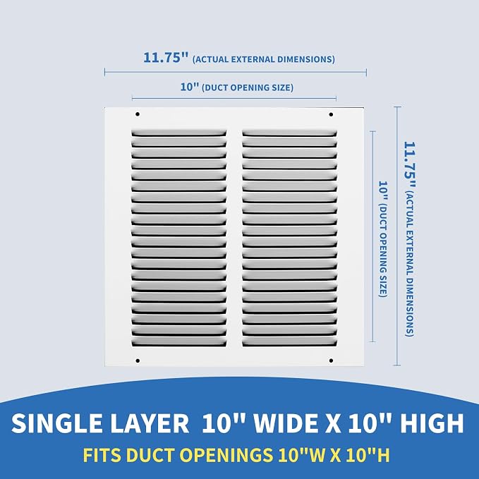 10x10 Vent Cover, Air Return Vent Cover, AC Vent Cover, Cold Air Return Vent - Image 2