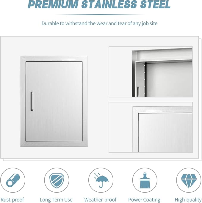 Outdoor Kitchen Door, 20 "W27 H Outdoor Kitchen Access Door, Stainless Steel - Image 4