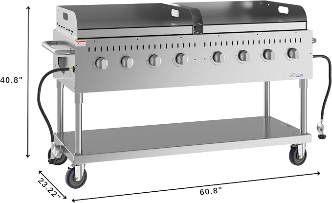 60 in. 8-Burner Commercial Outdoor Propane Gas Grill - Image 3