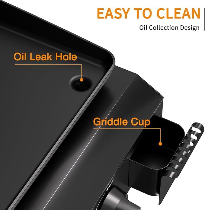 3 Burner BBQ Gas Griddle with Hood, 25.6 Inch Stainless Steel Portable - Image 4