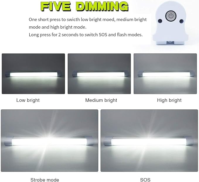 10pcs LETOUR LED Tube Magnetic Light Work Lights 6000Lumens 10400mAh 5 Lighting - Image 2