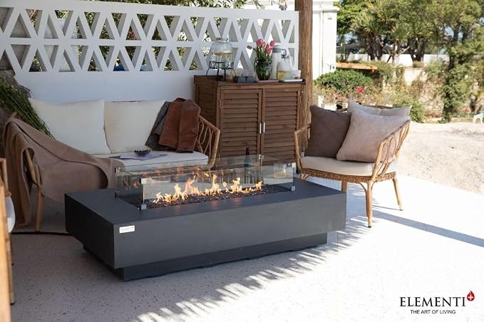 Elementi+ | Bundle Positano Gas Fire Pit Cast Concrete 60" Rectangular Fire - Image 4
