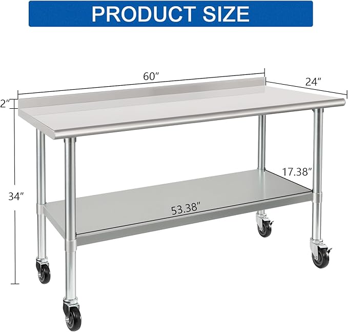 HARDURA Stainless Steel Table 24 x 60 Inches - Image 2