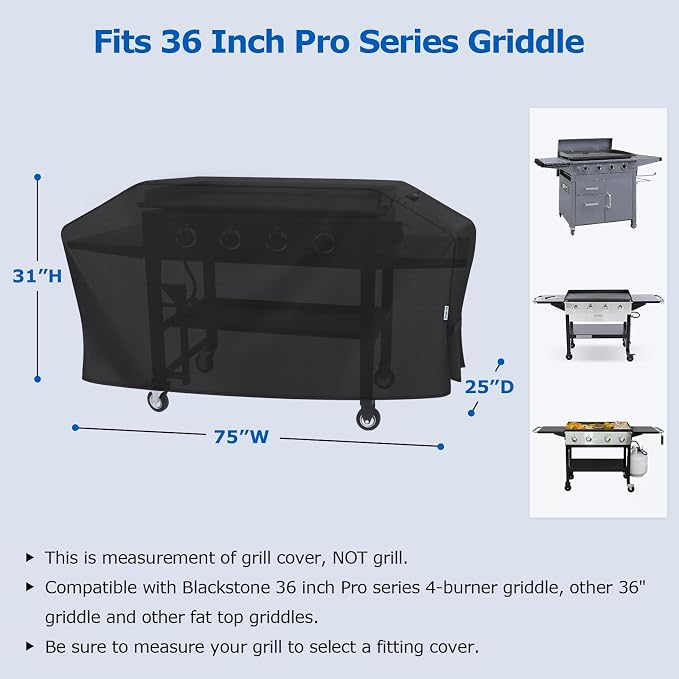 SunPatio Griddle Cover for Blackstone 36" Pro Series, Outdoor Barbecue Flat Top - Image 2
