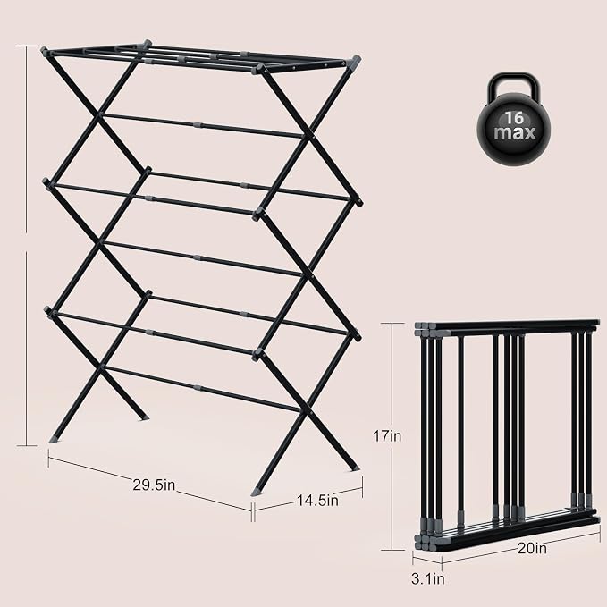 Drying Rack for Laundry, Foldable Clothes Drying Rack, Small Collapsible Dry - Image 5