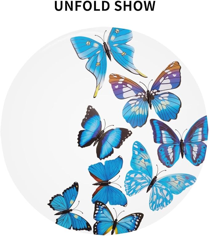 Bule Butterfly Round Tablecloth Beautiful - Image 4