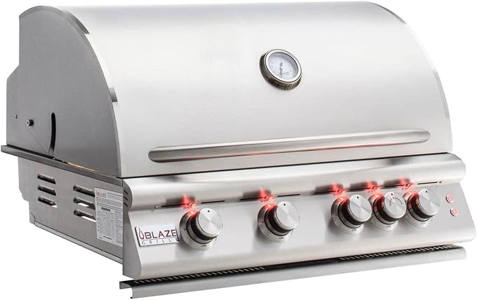Blaze 32-Inch 4-Burner Built-In Natural Gas Grill | 66, 000 BTU | Rear Infrared by Blaze