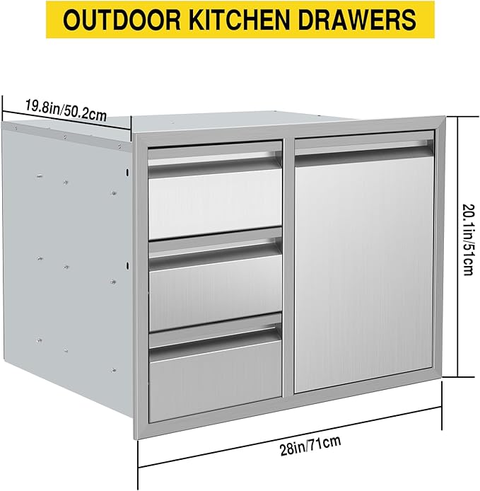 Outdoor Kitchen Drawer Combo, BBQ Access Trash Drawer Combo - Image 2