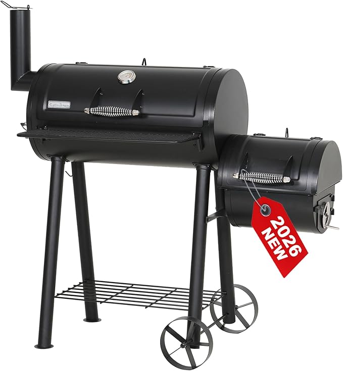 GREEN PARTY Offset Smoker Charcoal Grills by GREENPARTY