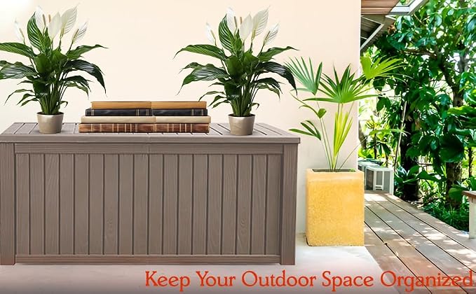 180 Gallon Large Resin Outdoor Storage Deck Box, - Image 3