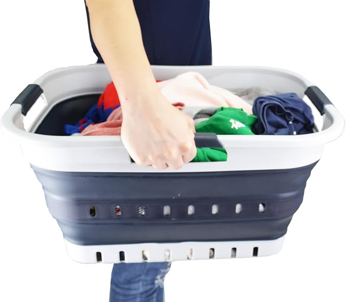 SAMMART 30L Collapsible Plastic Laundry Basket/Hamper-Foldable Storage - Image 7