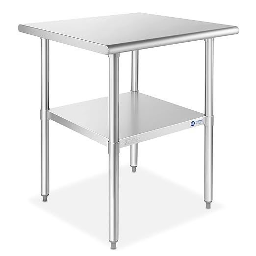 GRIDMANN Stainless Steel Work Table 30 x 30 Inches, NSF Commercial Kitchen Prep by GRIDMANN