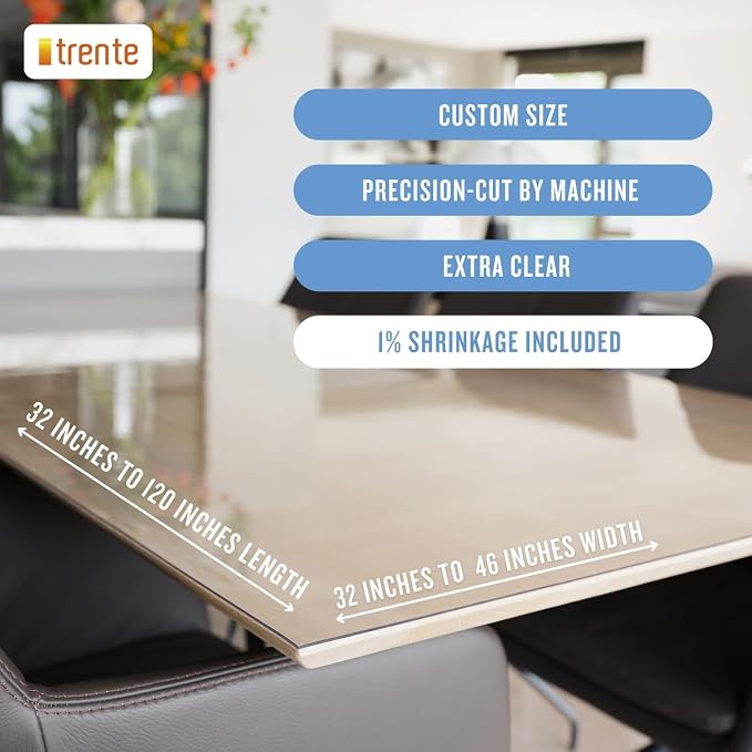 Clear Table Cover Protector, 36x36 inch, German Quality - Image 3