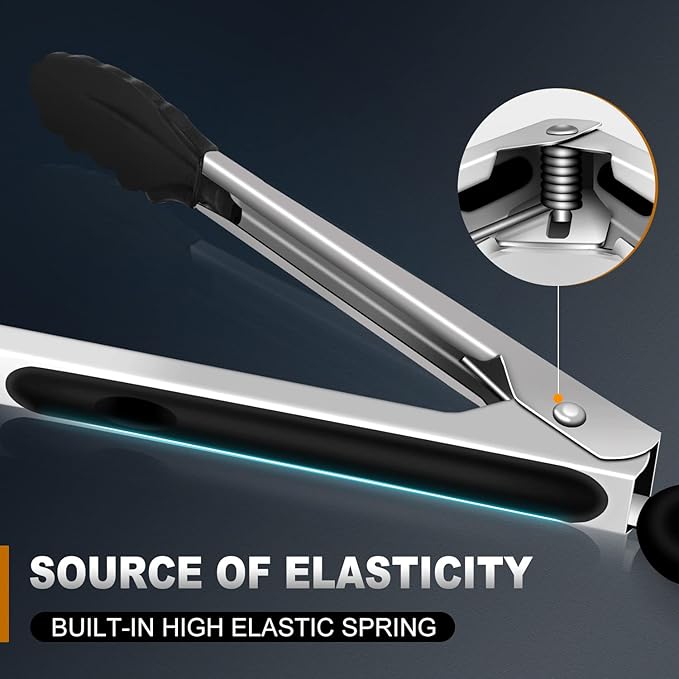 Kitchen Tongs with Silicone Tips, Tongs - Image 4
