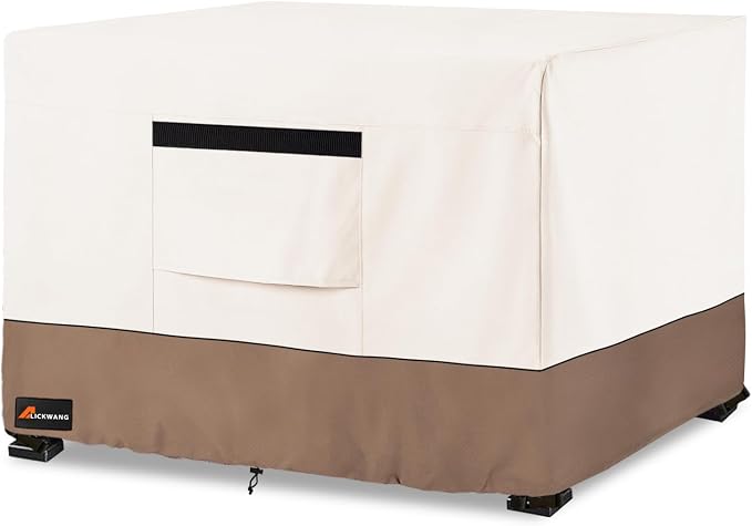 Fire Pit Cover Square, Outdoor Heavy Duty Durable 600D Tear-Resistant 100% by Alickwang