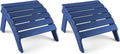 FUNBERRY Folding Adirondack Ottoman Set of 2, HDPE All Weather Outdoor Foot Rest by FUNBERRY