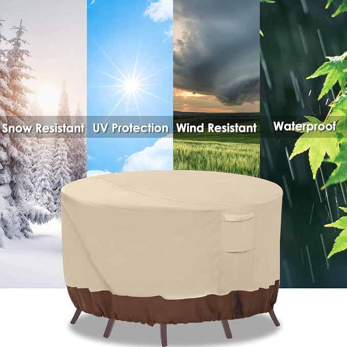Vailge Round Patio Furniture Covers, 100% Waterproof Outdoor Table Chair Set - Image 8