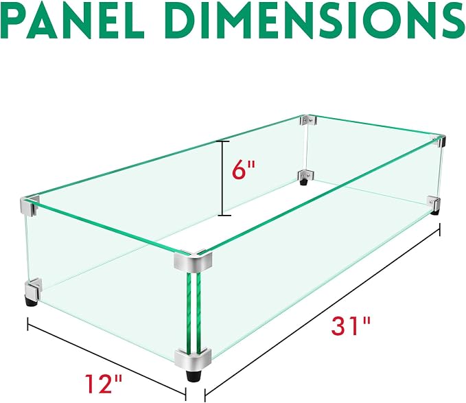 Fire Pit Wind Guard, Thick Glass and Easy Installation - Image 2