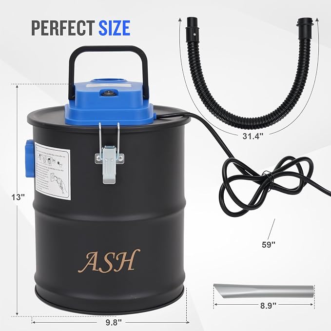 Ash Vacuum Cleaner -3.2 Gallon Fireplace Ash Vac - Image 9