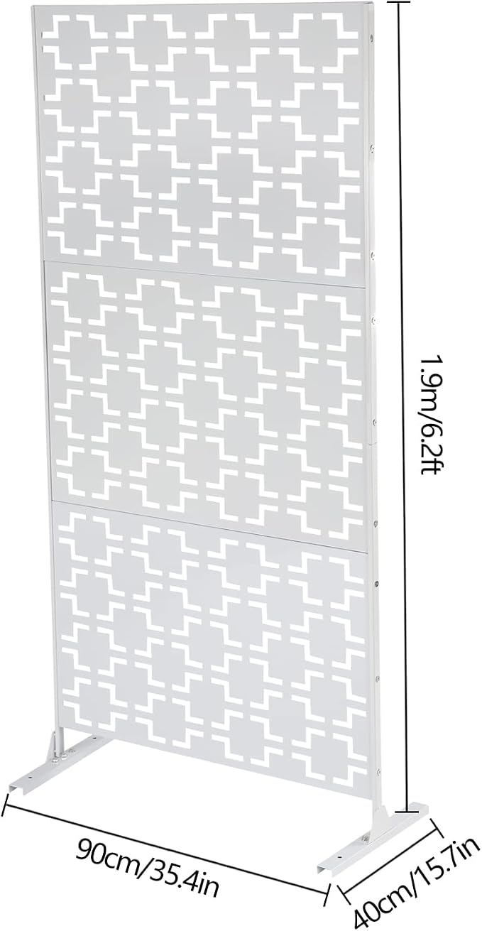 Metal Outdoor Privacy Screen, Freestanding Outdoor Divider Decorative Privacy - Image 5