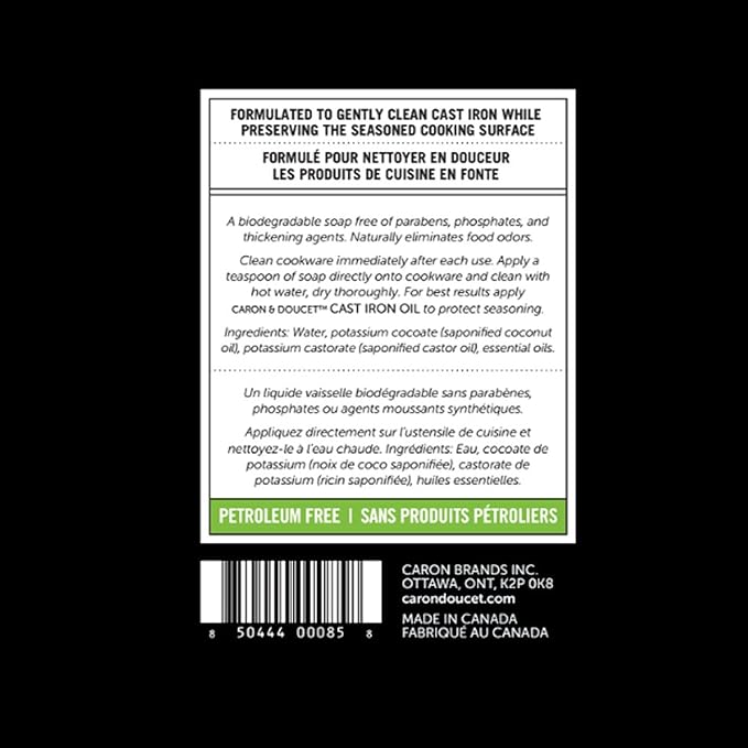 CARON & DOUCET - Cast Iron Cleaning & Conditioning Set: Seasoning Oil & - Image 9