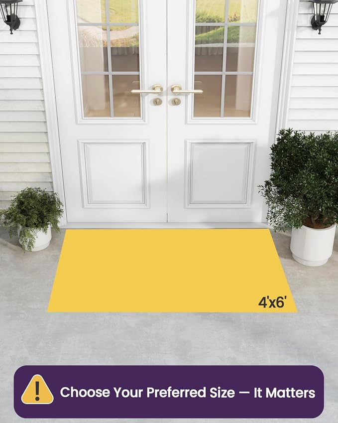 DEXI Front Door Mat Outside Entrance, 4x6 ft Rubber Entry Doormat Heavy Duty - Image 2
