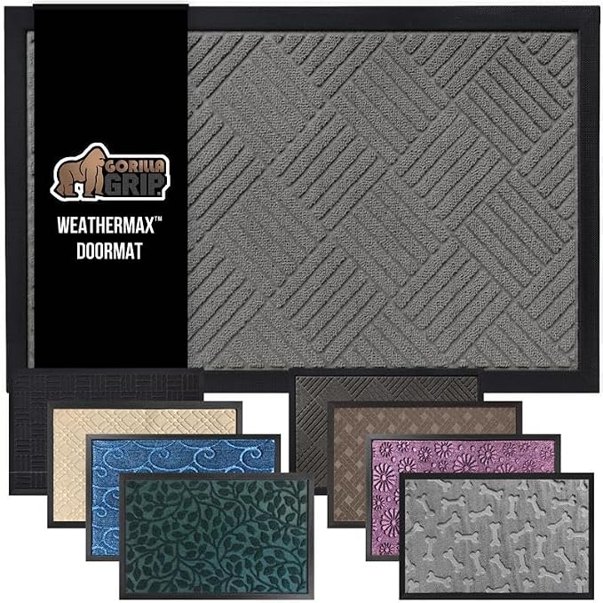 GORILLA GRIP 100% Waterproof All-Season WeatherMax Doormat US Designed Natural by GorillaGrip