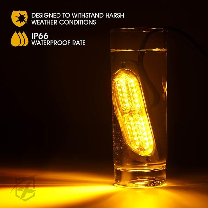 Xprite Amber 24 LED Surface Mount Strobe Lights Kit - Image 4