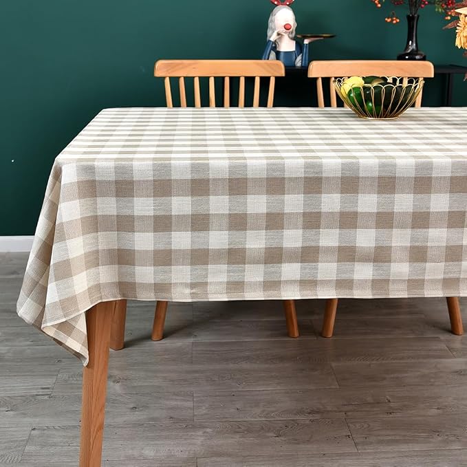 Gingham Tablecloth Rectangle Table Cloth Heavy Duty Cotton Checkered Table Cover by Yofori