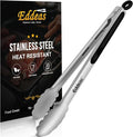Kitchen Tongs - 12 inch Heavy Duty Food Tongs, Ergonomic Grip, Superior by Eddeas