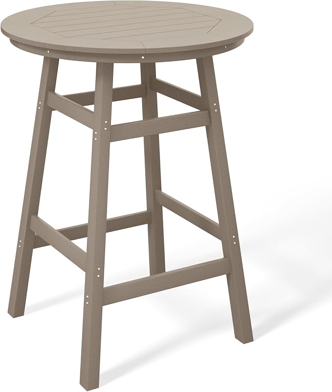 Costaelm Patio Bistro Table, Outdoor Bistro Dining Pub Table by Costaelm