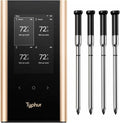 Sync Gold Wireless WiFi Meat Thermometer, 4 Slim Probes, 6 Sensors, 10x by Typhur