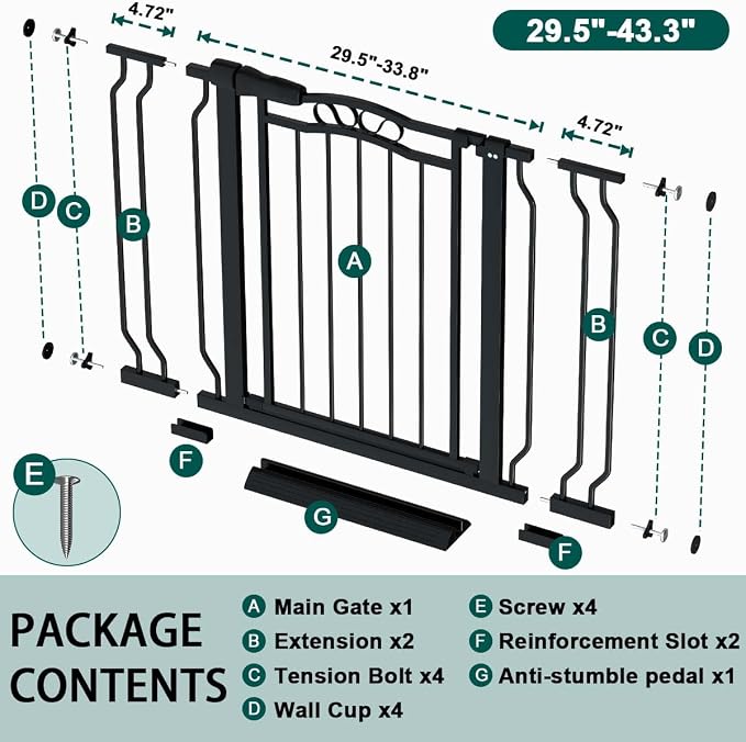 Fairy Baby 29.5"-43.7" Extra Wide Baby Gate - Image 2