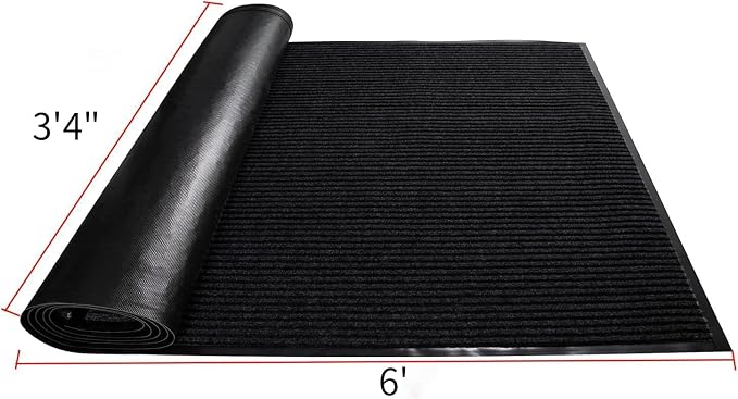 TANYOYO 3' X 6' Commercial Grade Door Floor Mat Brush Step Entrance Mat Vinyl - Image 3