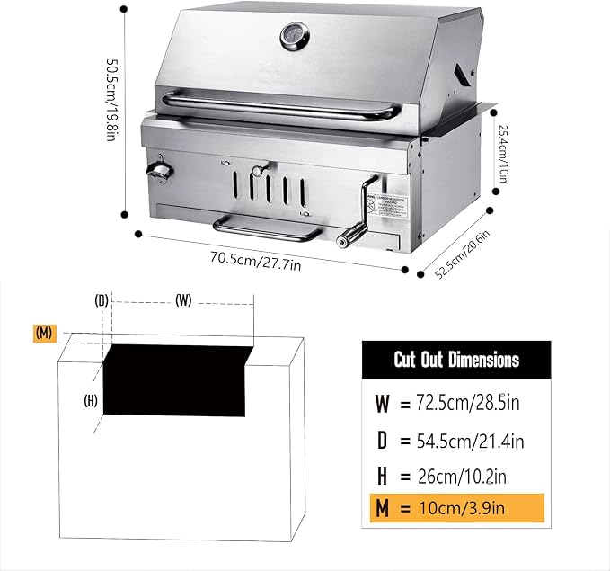 Large Charcoal BBQ Grills, Built in Barbecue Grill - Image 7